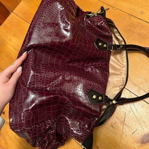 Faux Leather Purple Oversize Bag - Picture 3 of 4